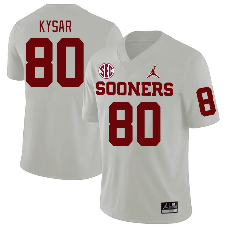 Men #80 Bergin Kysar Oklahoma Sooners 2024 SEC Conference College Football Jerseys-White